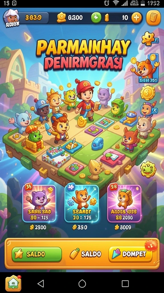 Tampilan awal game yang menarik dan penuh warna.